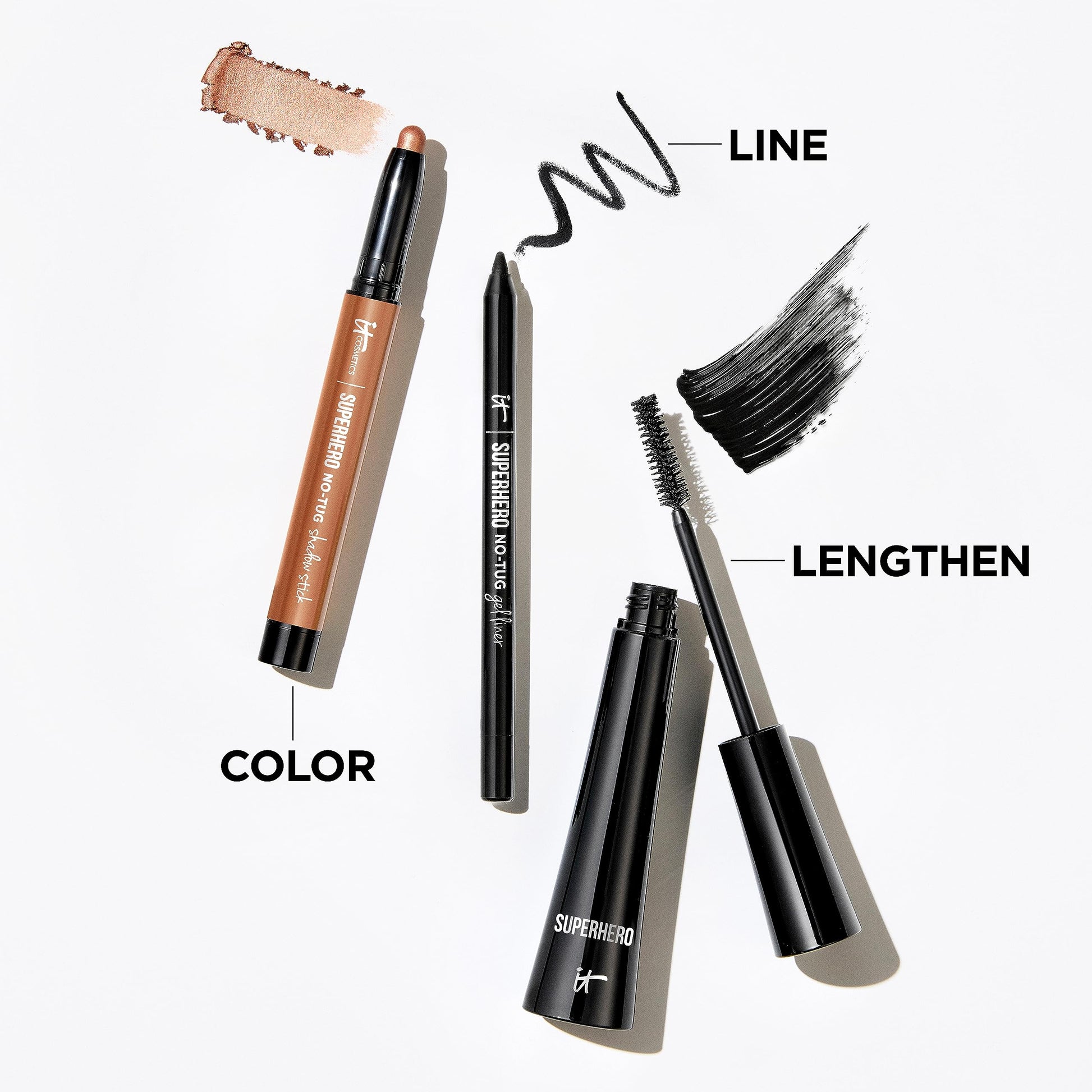 Brand logo and product name on It Cosmetics eyeshadow tube
