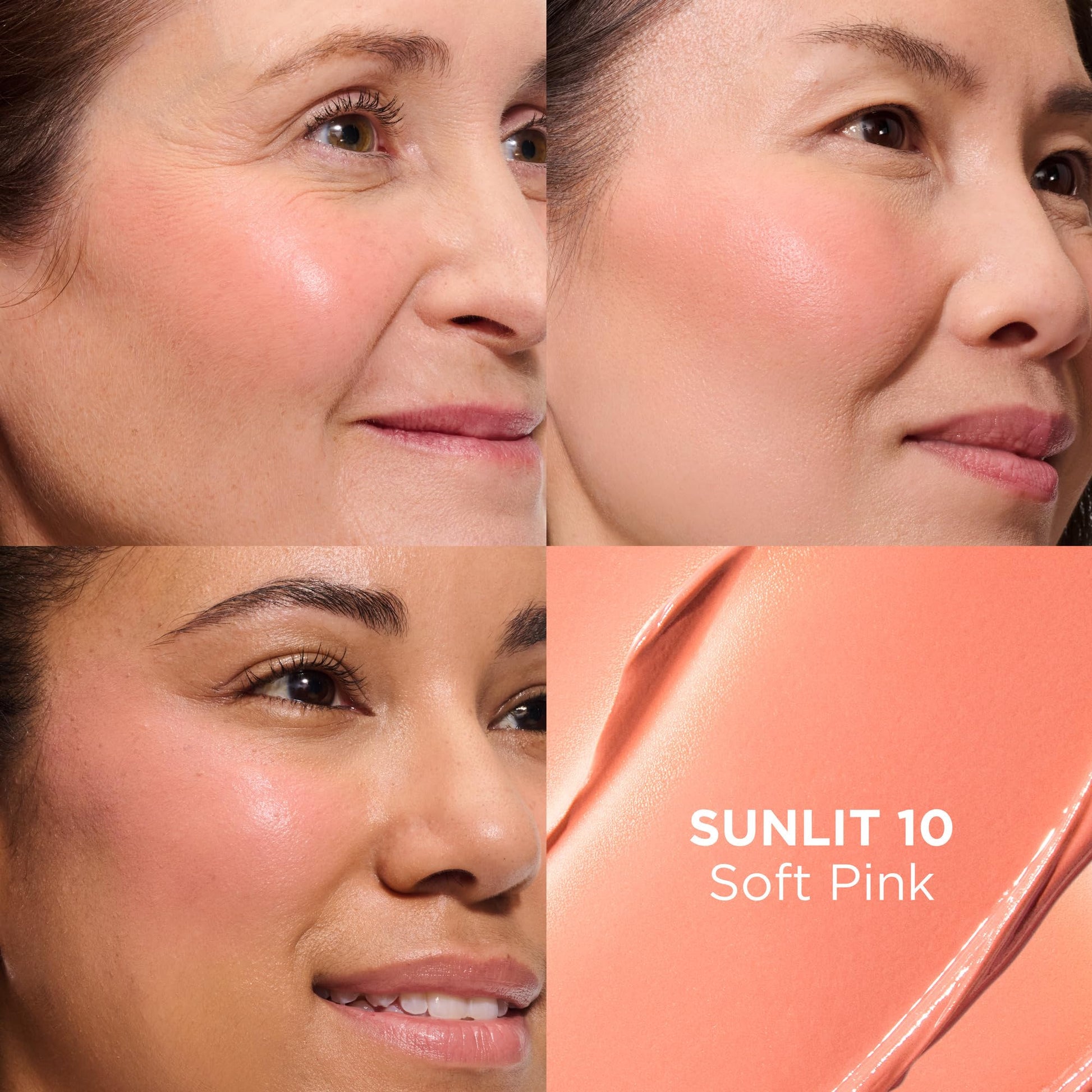 IT Cosmetics hybrid cream blush and bronzer open compact showing the radiant Sunlit 10 shade.