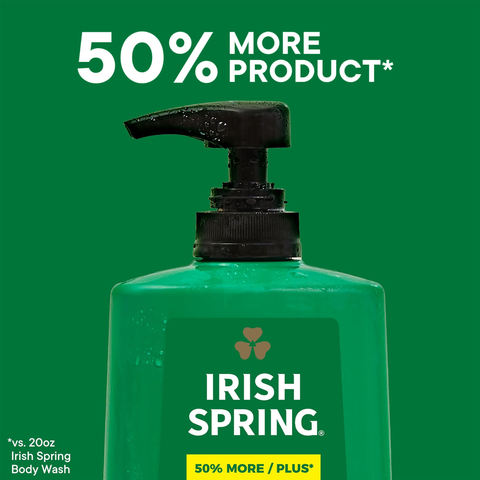 Irish Spring original clean body wash product label close up