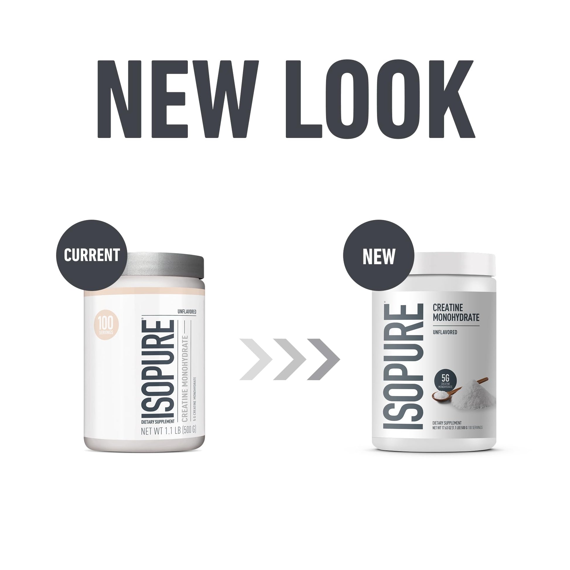 Isopure Creatine Monohydrate Supplement Facts Label