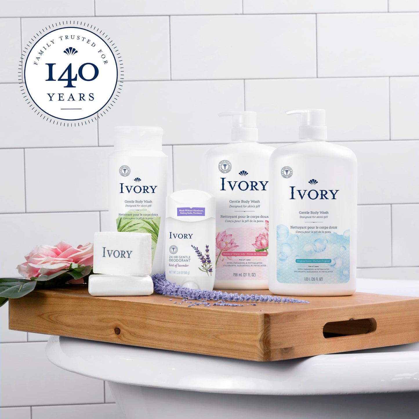 Family wellness concept with Ivory gentle bath soap bars