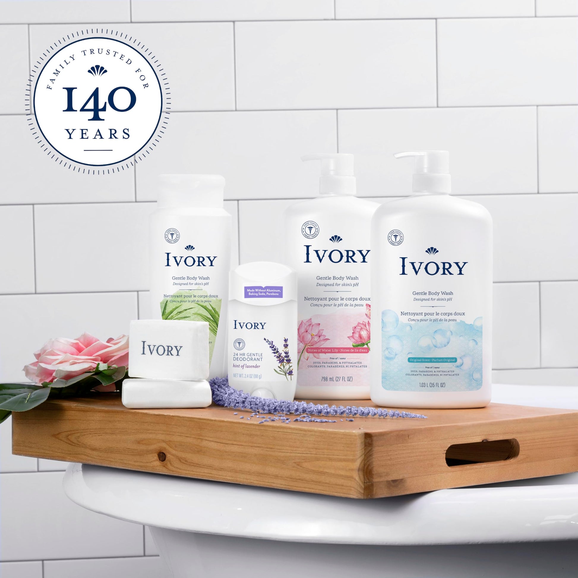 Family wellness concept with Ivory gentle bath soap bars