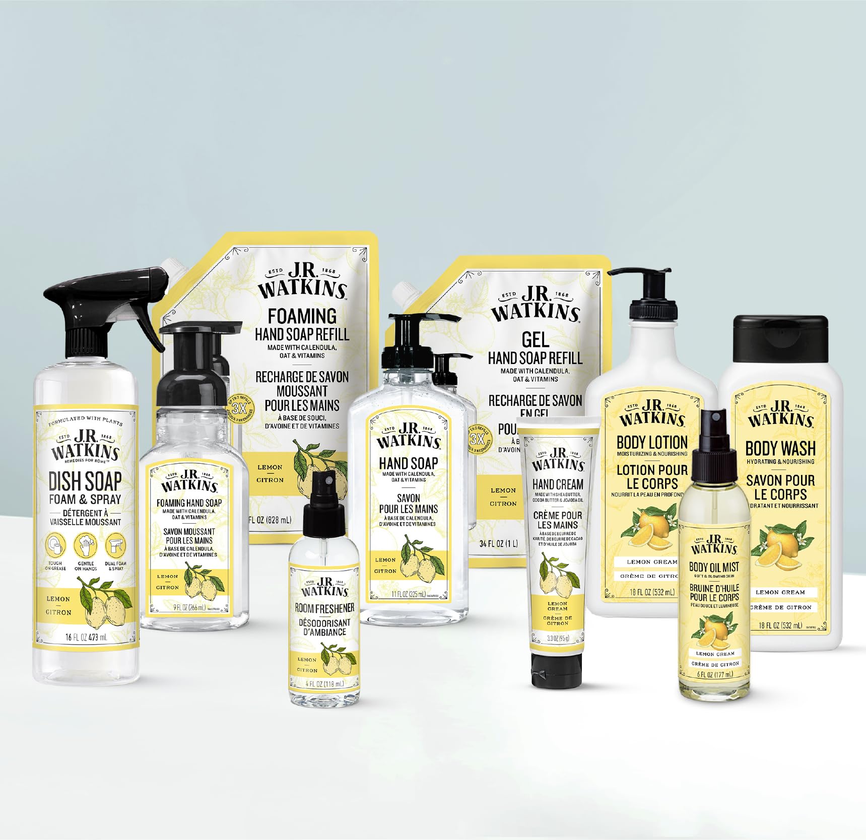 Close up of J.R. Watkins lemon soap liquid texture