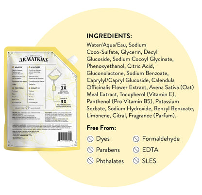 J.R. Watkins plant-based hand soap refill texture