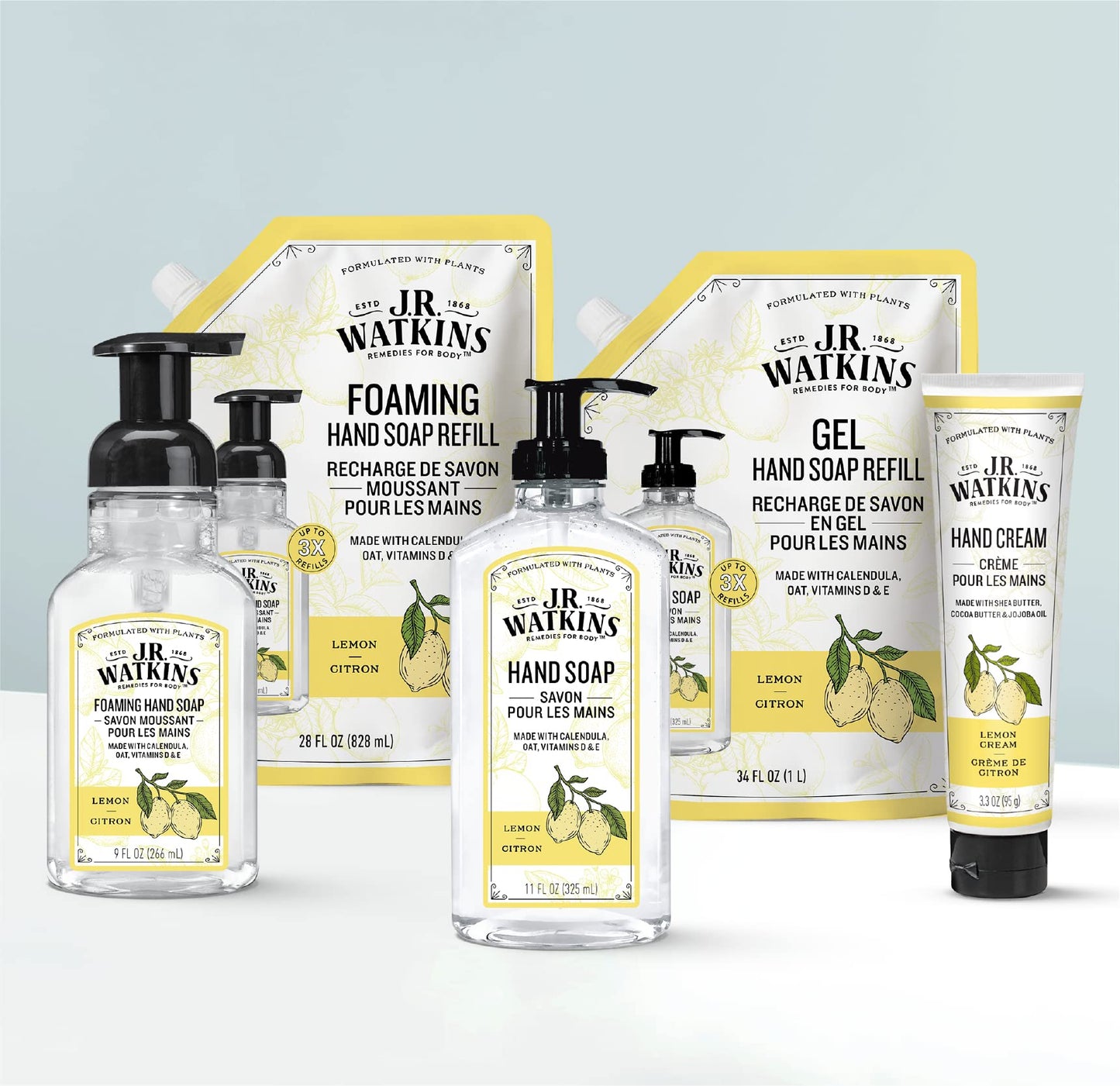 J.R. Watkins foaming hand soap pump dispenser close up