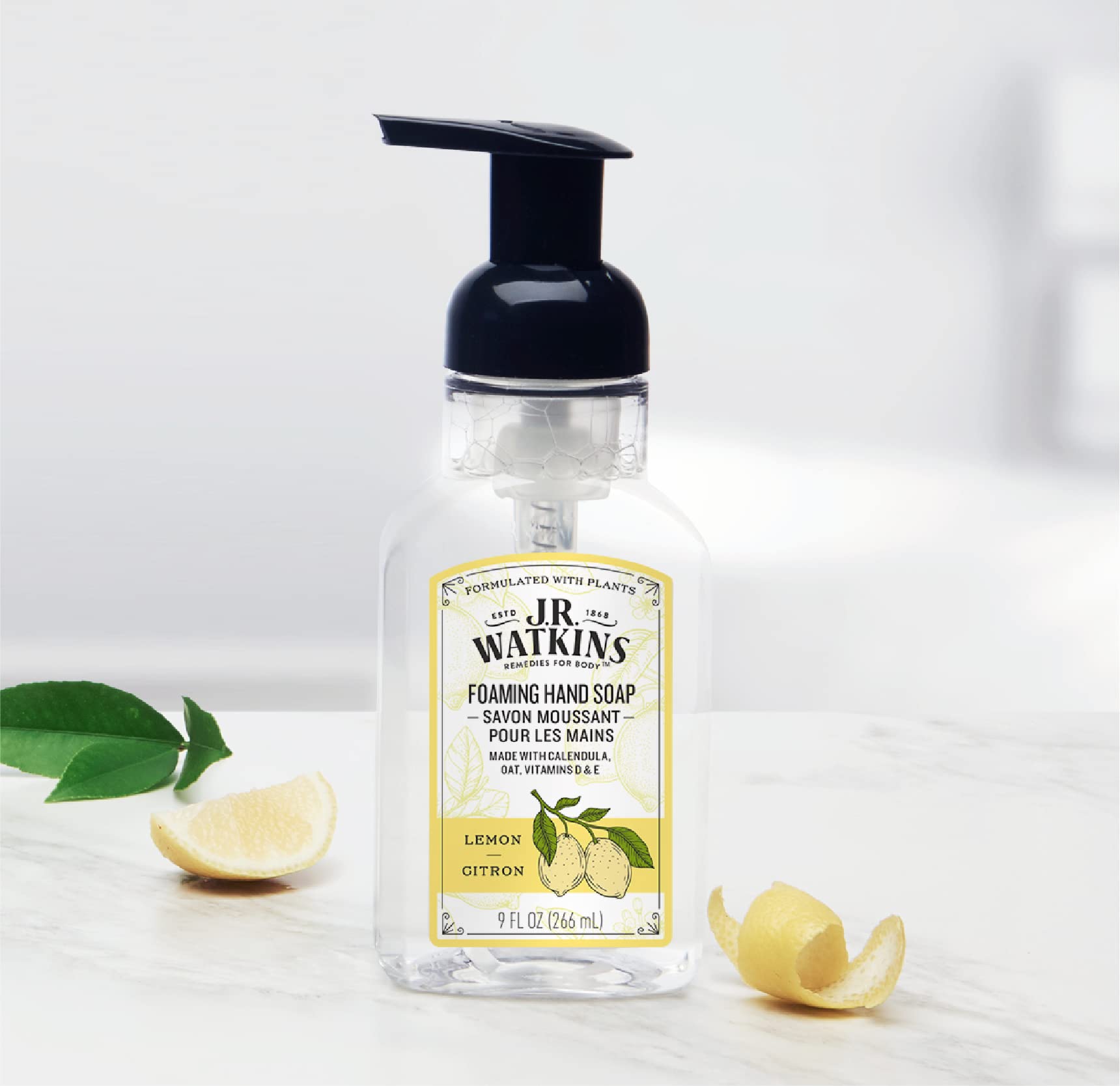 J.R. Watkins USA made hand soap product label