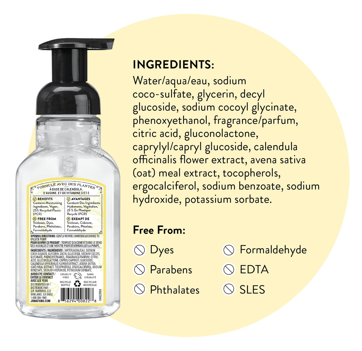 J.R. Watkins plant based hand soap side profile