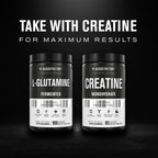 Jacked Factory L Glutamine powder tub side view