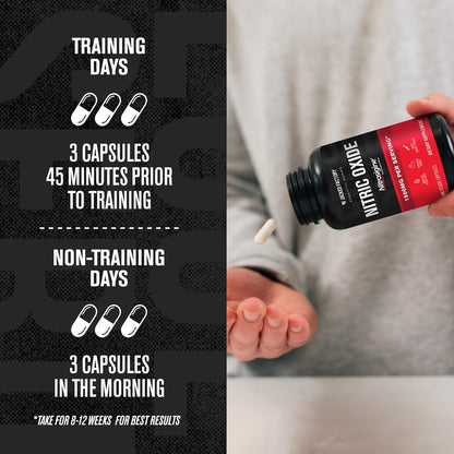 Premium muscle pump supplement capsules from Jacked Factory Essentials series showing product details