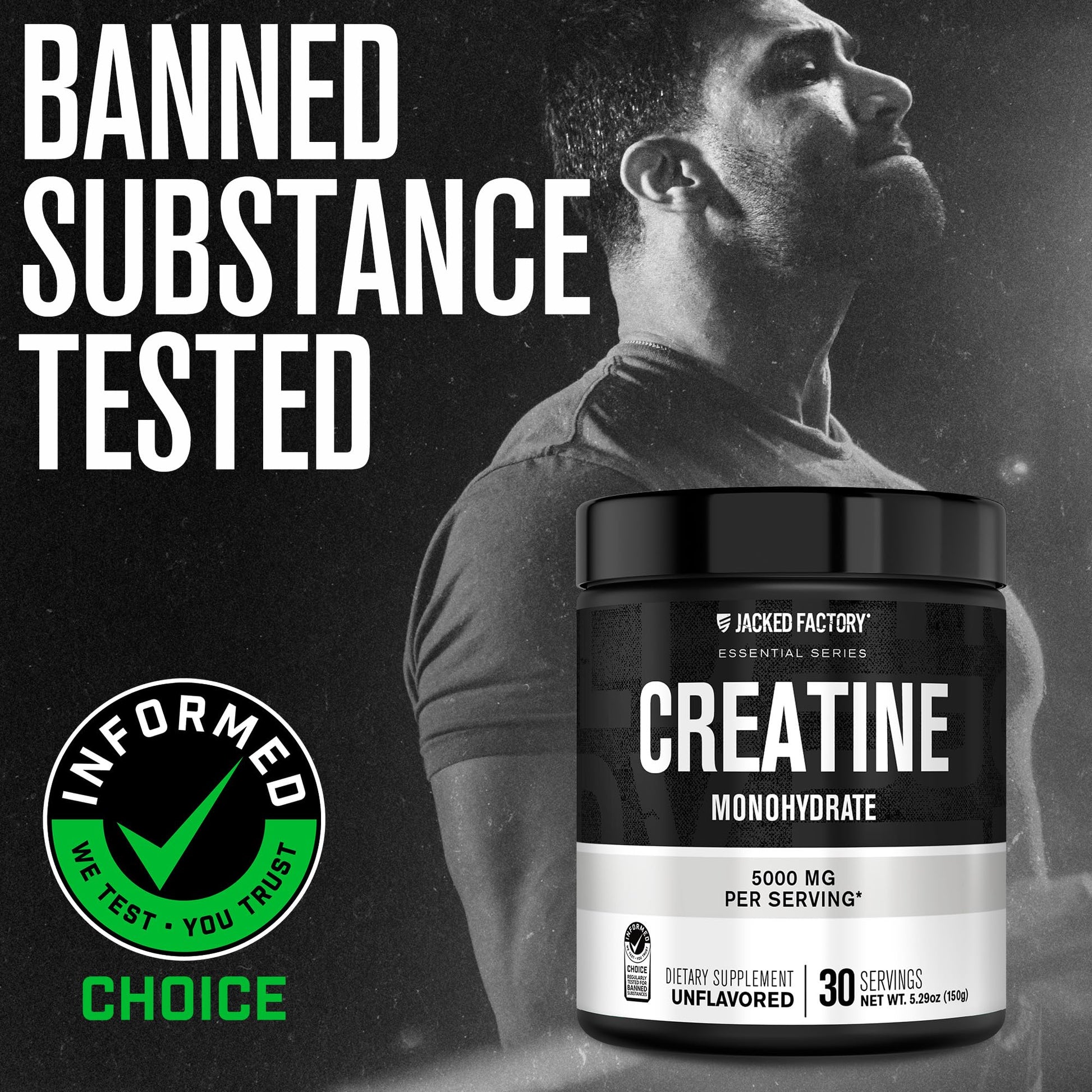 Jacked Factory Creatine Monohydrate Powder 150g supplement facts