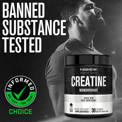 Jacked Factory Creatine Monohydrate Powder 150g supplement facts