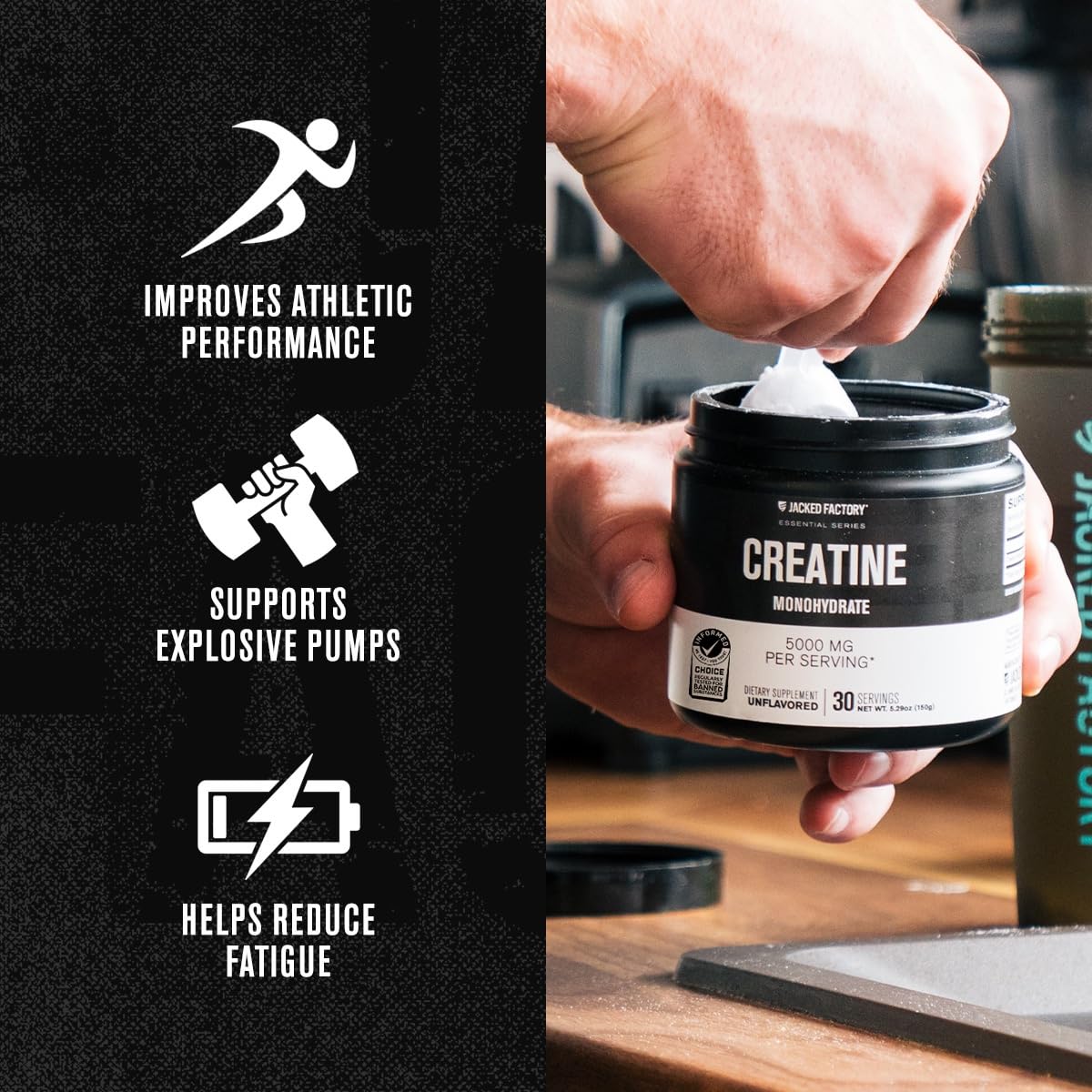 Jacked Factory Creatine Monohydrate Powder 150g pure micronized powder