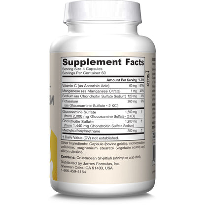 Jarrow Formulas Glucosamine Chondroitin MSM bottle top view
