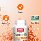 Jarrow Formulas Quercetin 500 mg capsules container with cap open