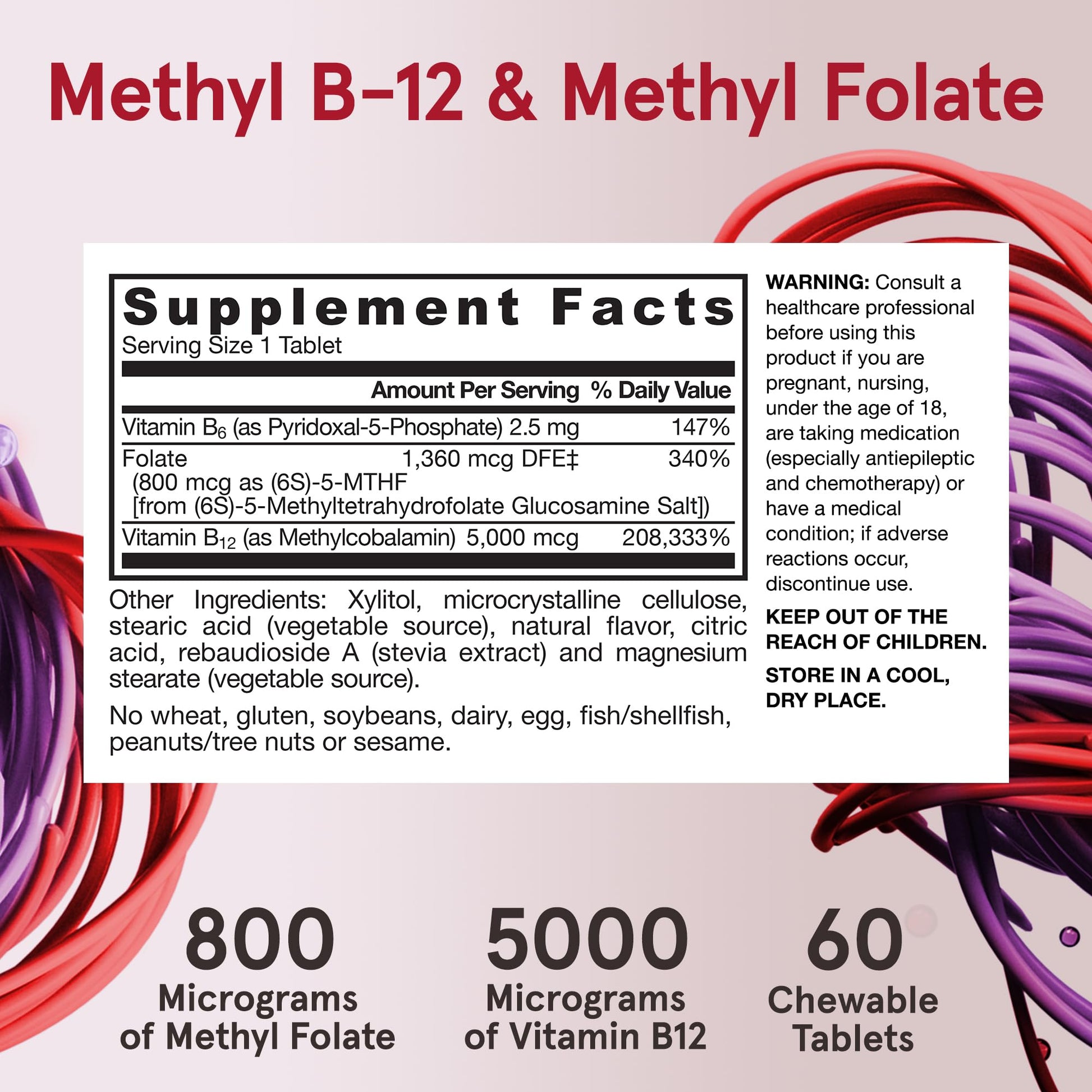 Top view of Jarrow Formulas premium cherry flavored methylcobalamin and methyl folate container setup