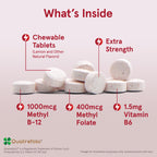 Jarrow Formulas B12 and Folate lemon flavored tablets side label showing vegan certification logos