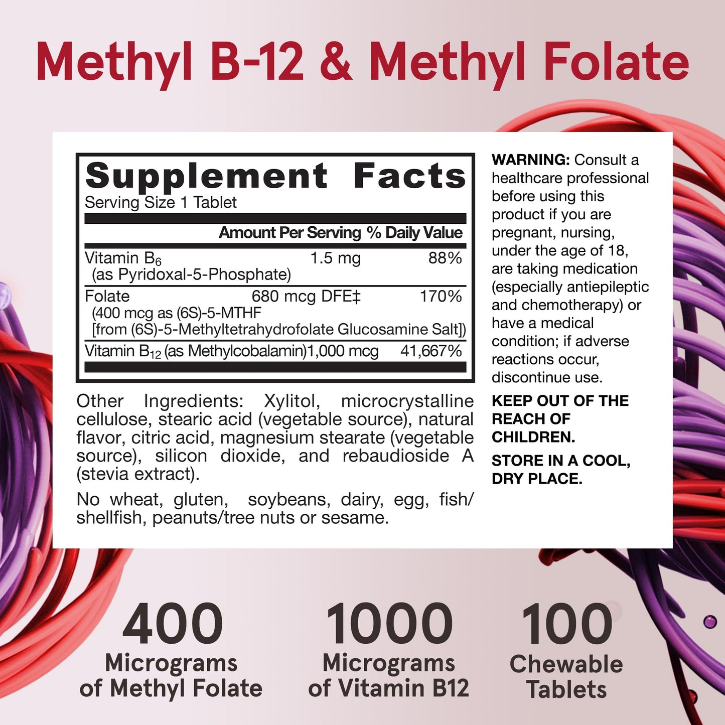Close up of the lemon flavor text on the Jarrow Formulas Methyl B12 container
