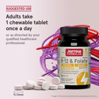 Jarrow Formulas Methylcobalamin and Quatrefolic folate dietary supplement packaging details