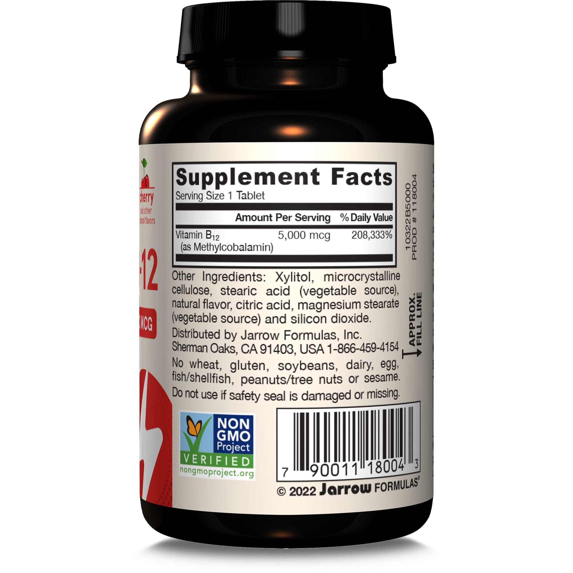 Close up of 60 count cherry flavored lozenges for daily cellular metabolism booster