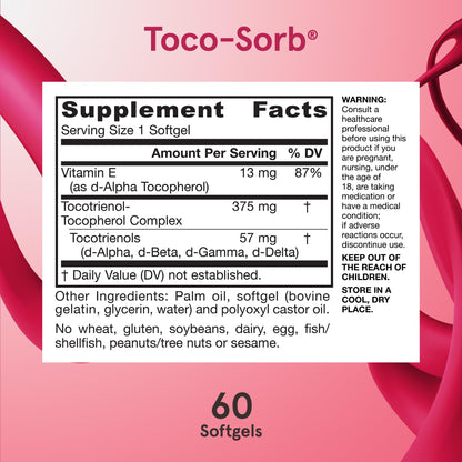 Premium palm oil derived vitamin E tocotrienols by Jarrow Formulas India packaging
