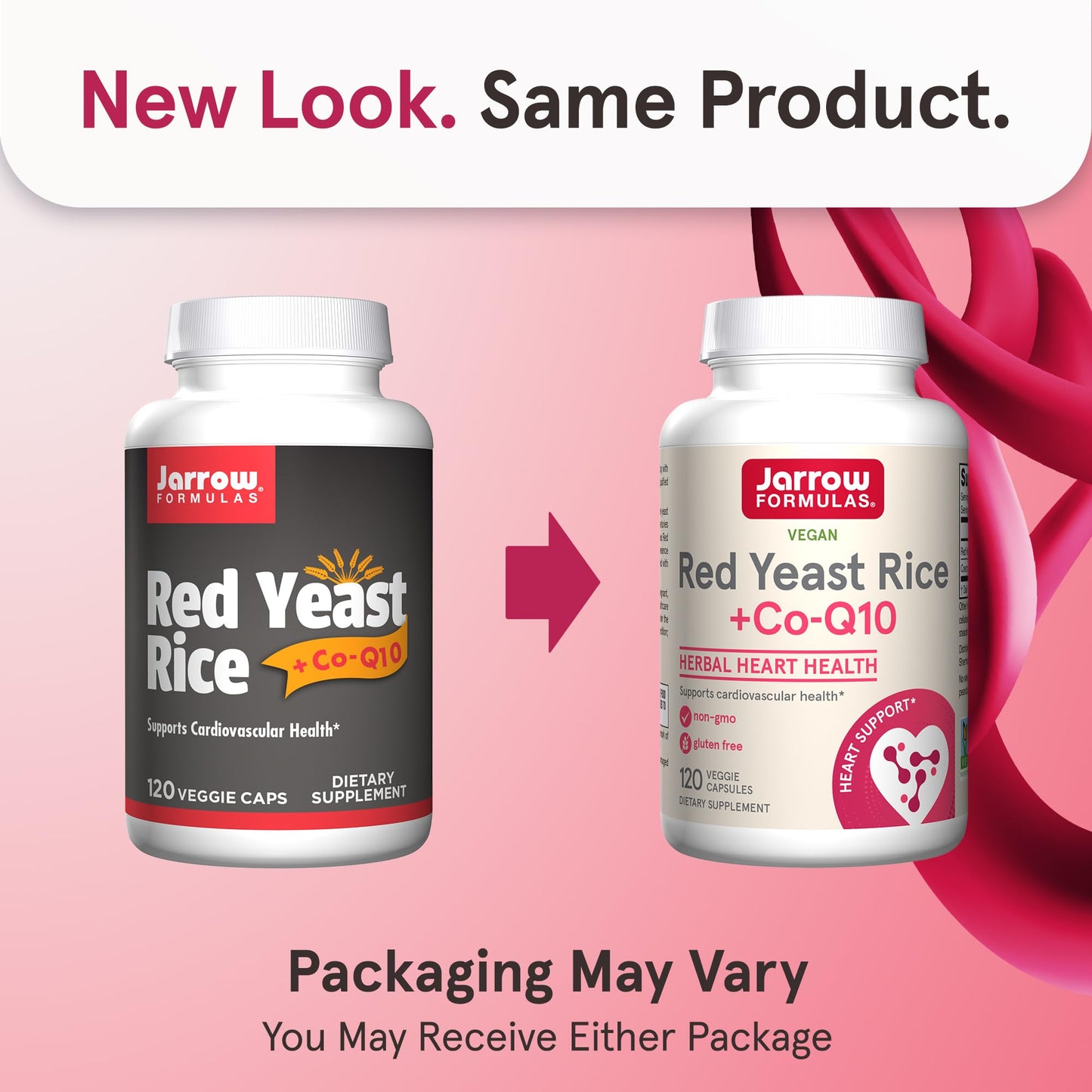 Jarrow Formulas Red Yeast Rice with CoQ10 cardiovascular health supplement label facts showing ingredients
