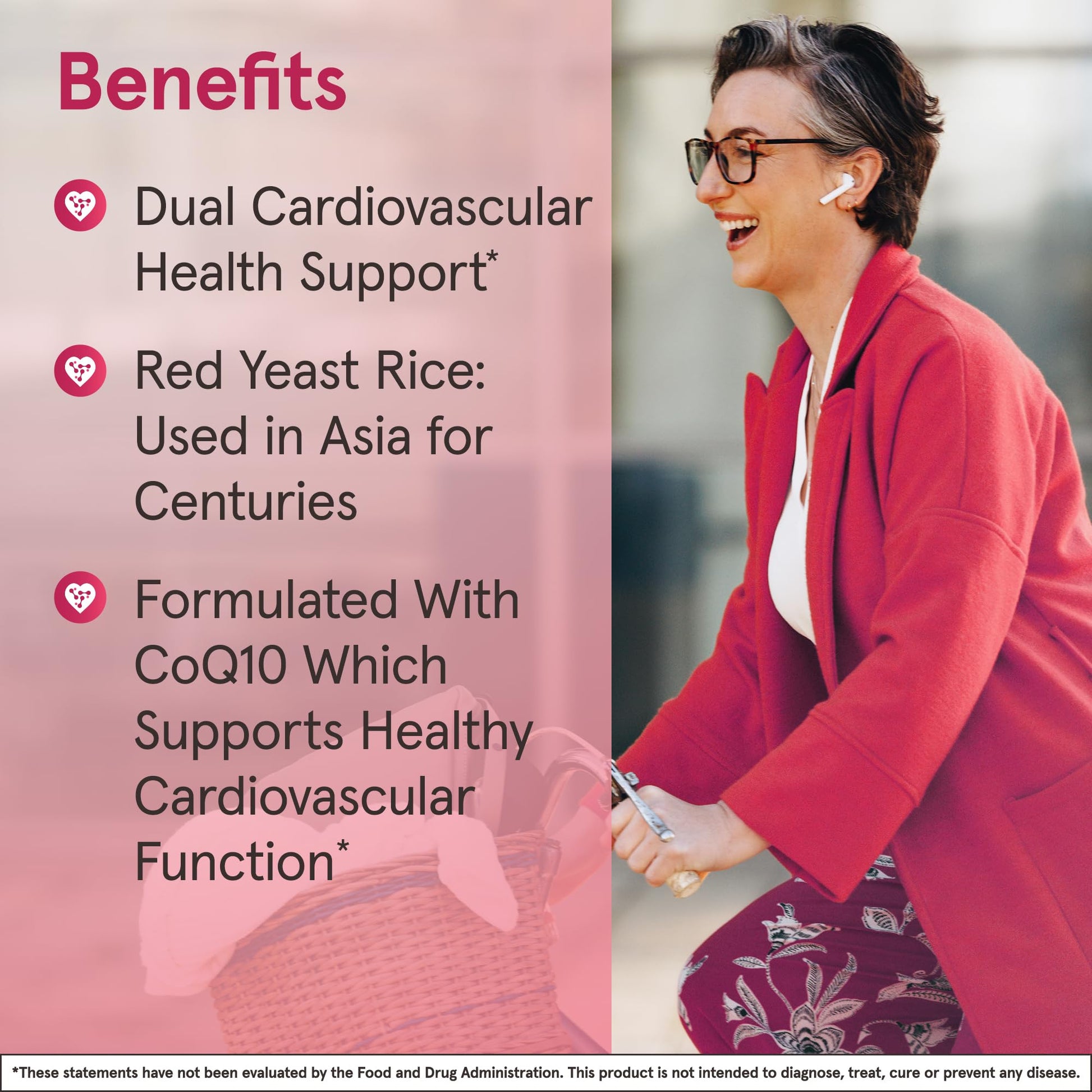 Authentic Jarrow Formulas Red Yeast Rice and Coenzyme Q10 imported health dietary supplement bottle