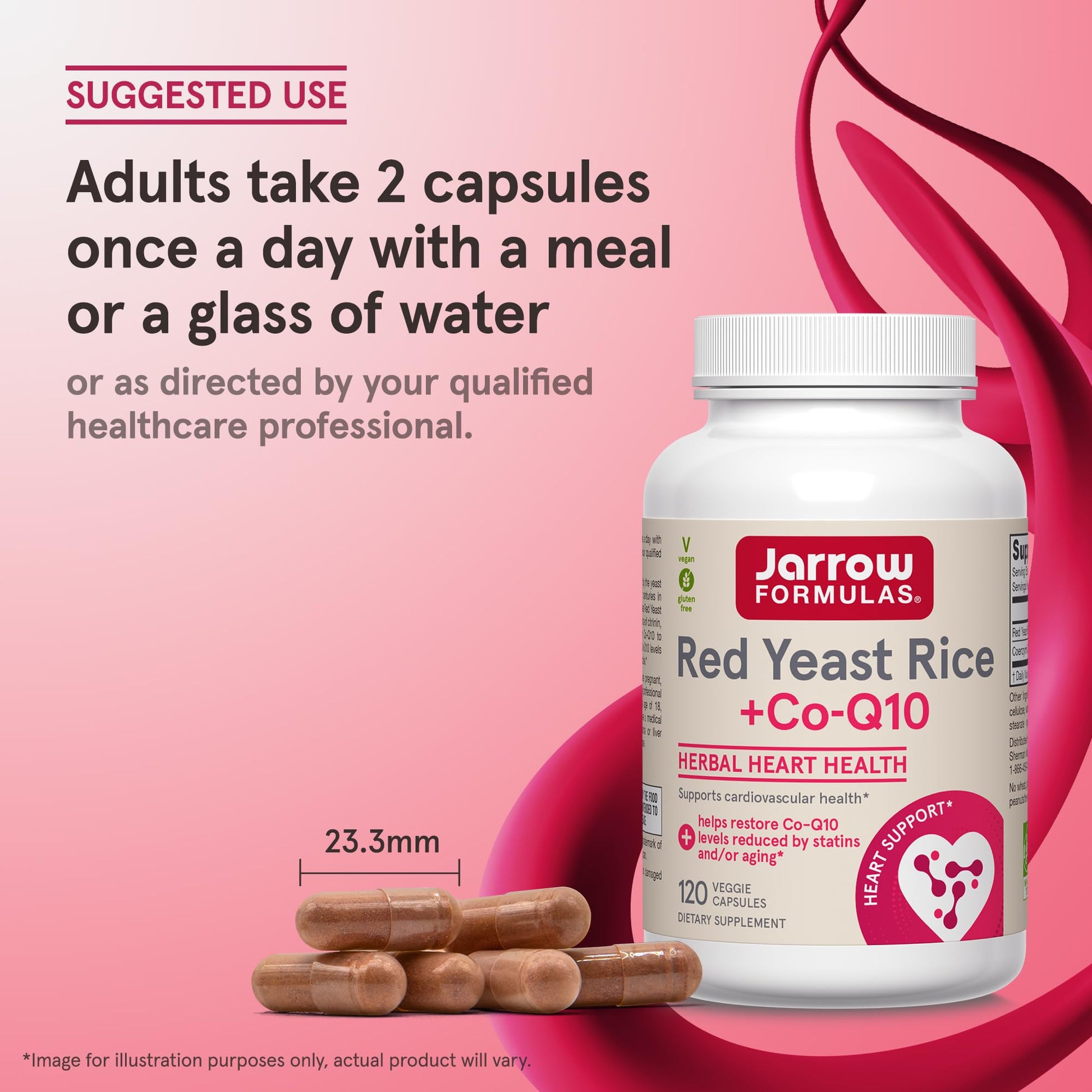 Back label view showing clear usage instructions for Jarrow Formulas Red Yeast Rice capsules