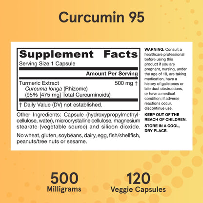 Authentic Jarrow Formulas Curcumin 95 bottle on display