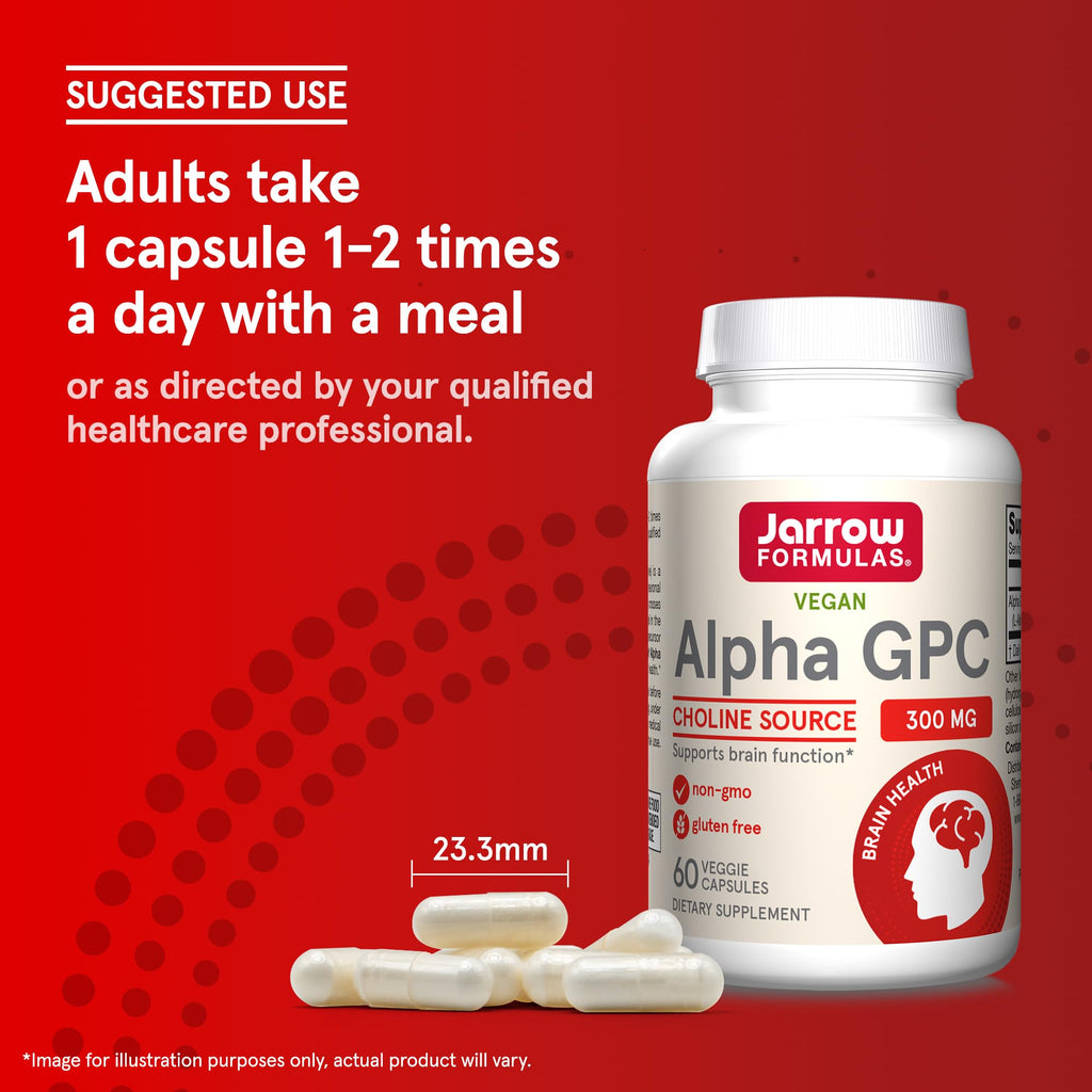 Jarrow Formulas cognitive support capsules bottle on a clean background for health tracking.