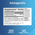 Jarrow Formulas Ashwagandha 300 milligrams vegan capsule view