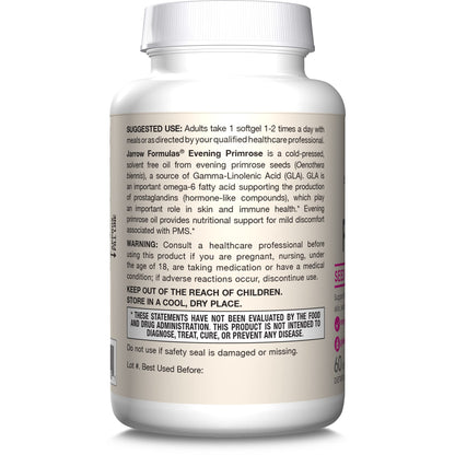 USA sourced evening primrose oil bottle with allergen free text