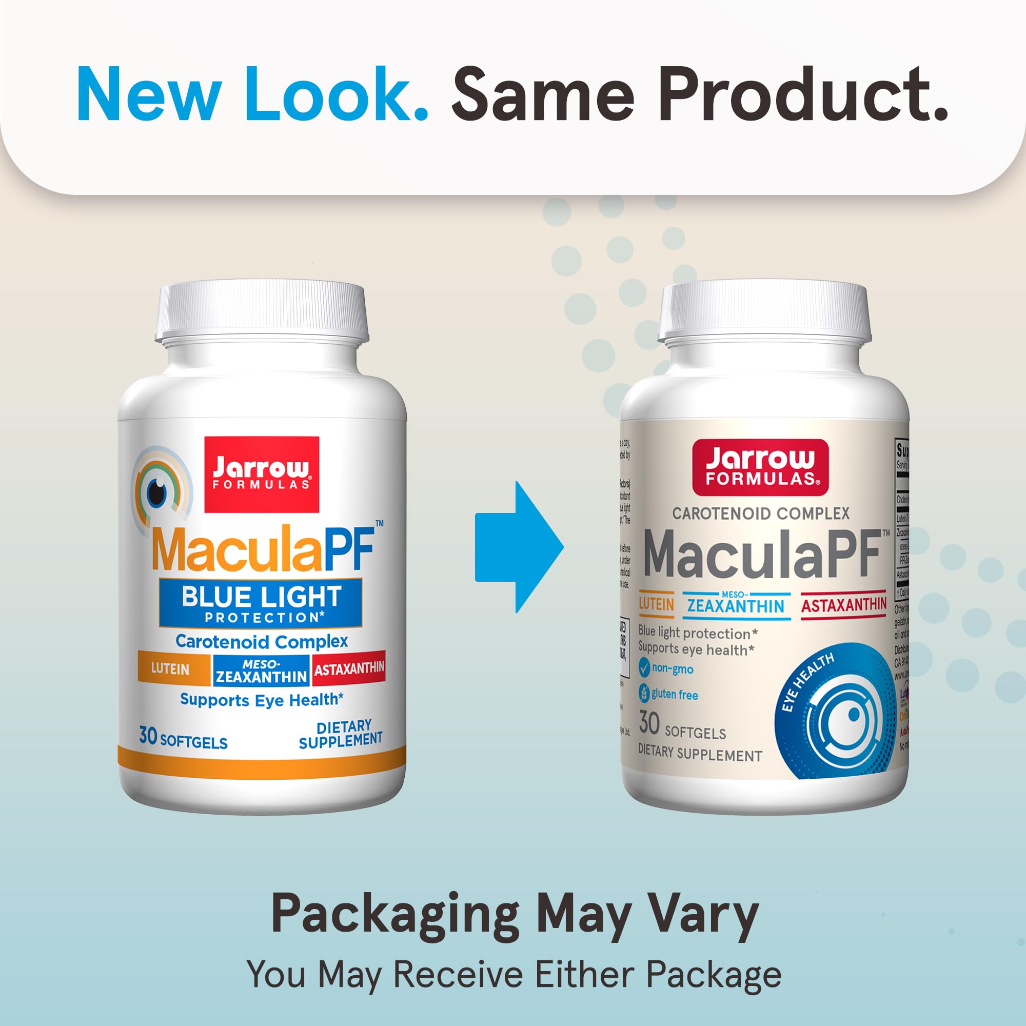 Jarrow Formulas MaculaPF 30 softgels bottle side view