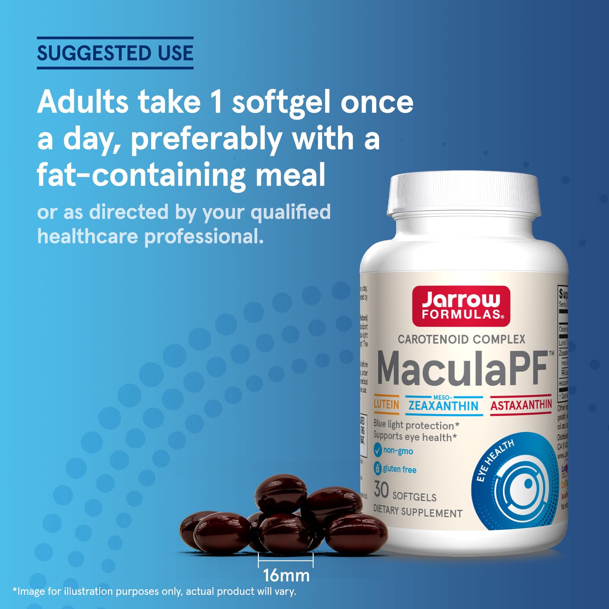 Jarrow Formulas MaculaPF dietary supplement cap and seal