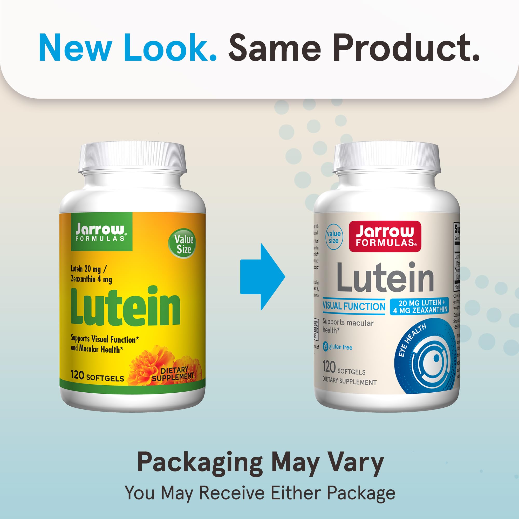 Jarrow Formulas Lutein eye health supplement label details
