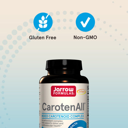 Premium USA imported Jarrow CarotenAll bottle on white background