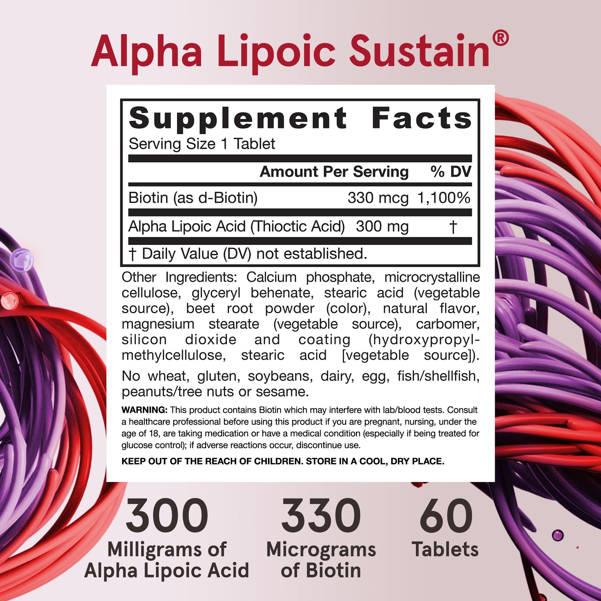 Vegan supplement tablets in a transparent display