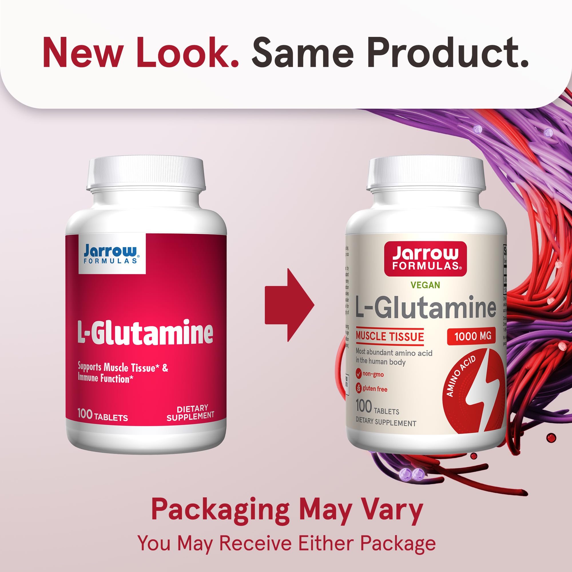 Jarrow Formulas L-Glutamine supplement facts and ingredient list label view