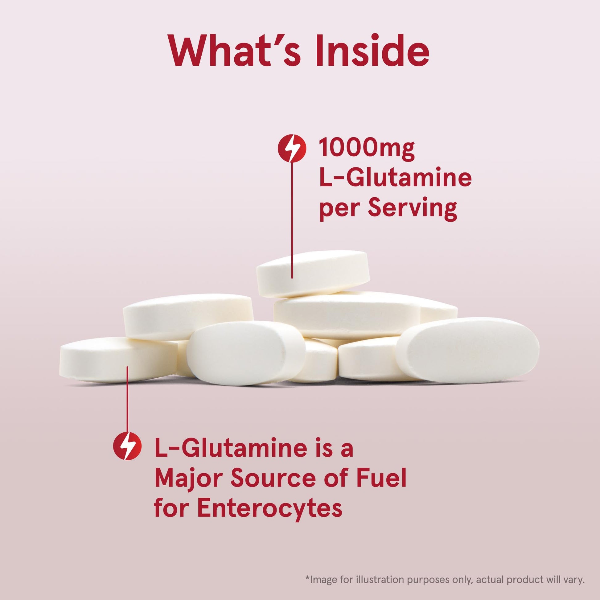Jarrow Formulas L-Glutamine 1000 Milligrams Easy-Solv tablets for gut health support