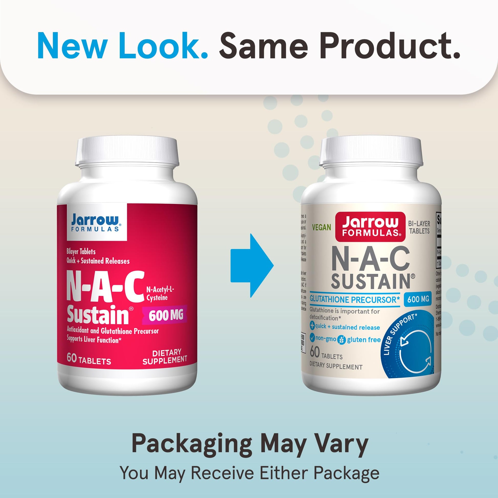 Jarrow Formulas NAC Sustain bi-layer tablet details