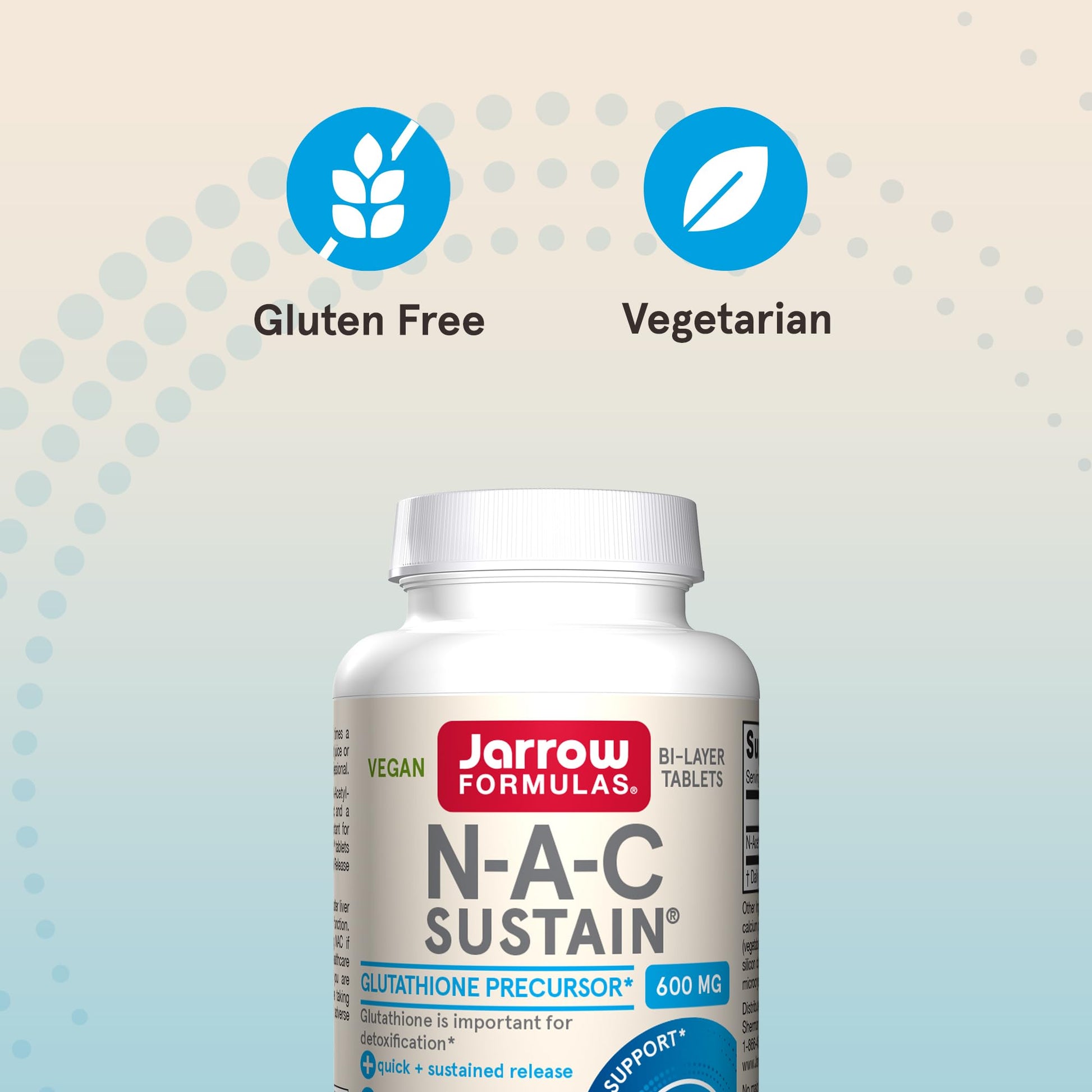 Jarrow Formulas NAC Sustain antioxidant support bottle