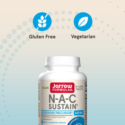 Jarrow Formulas NAC Sustain antioxidant support bottle