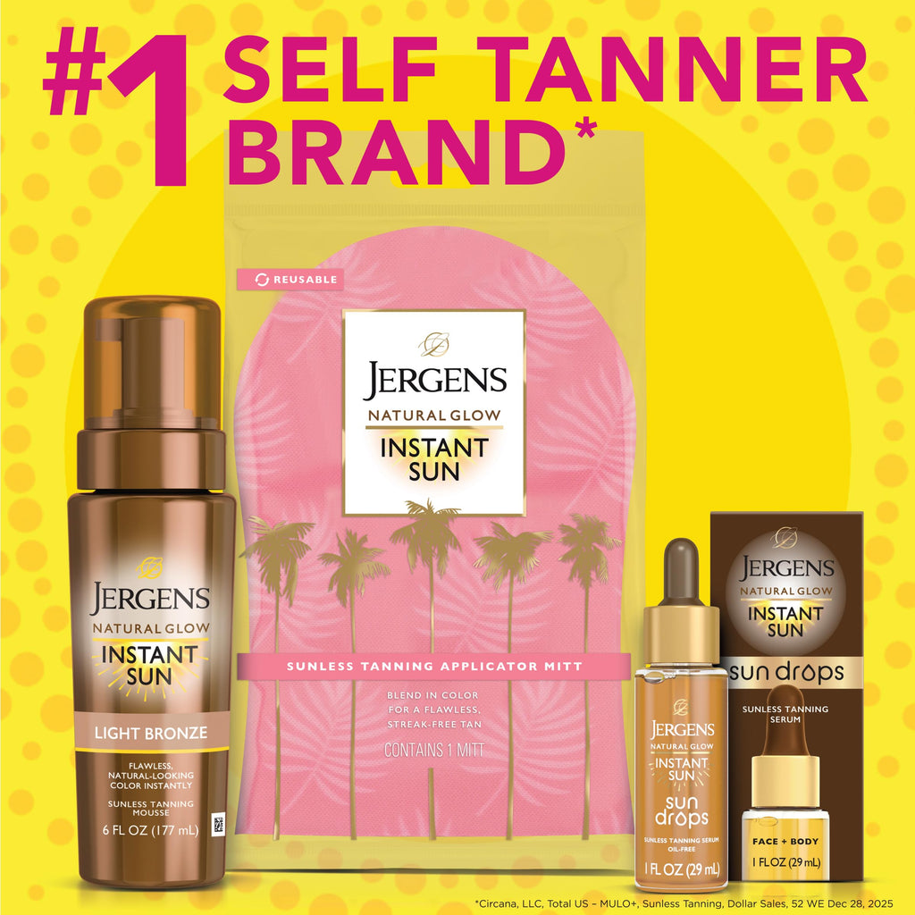 Jergens natural glow sun drops texture demonstration