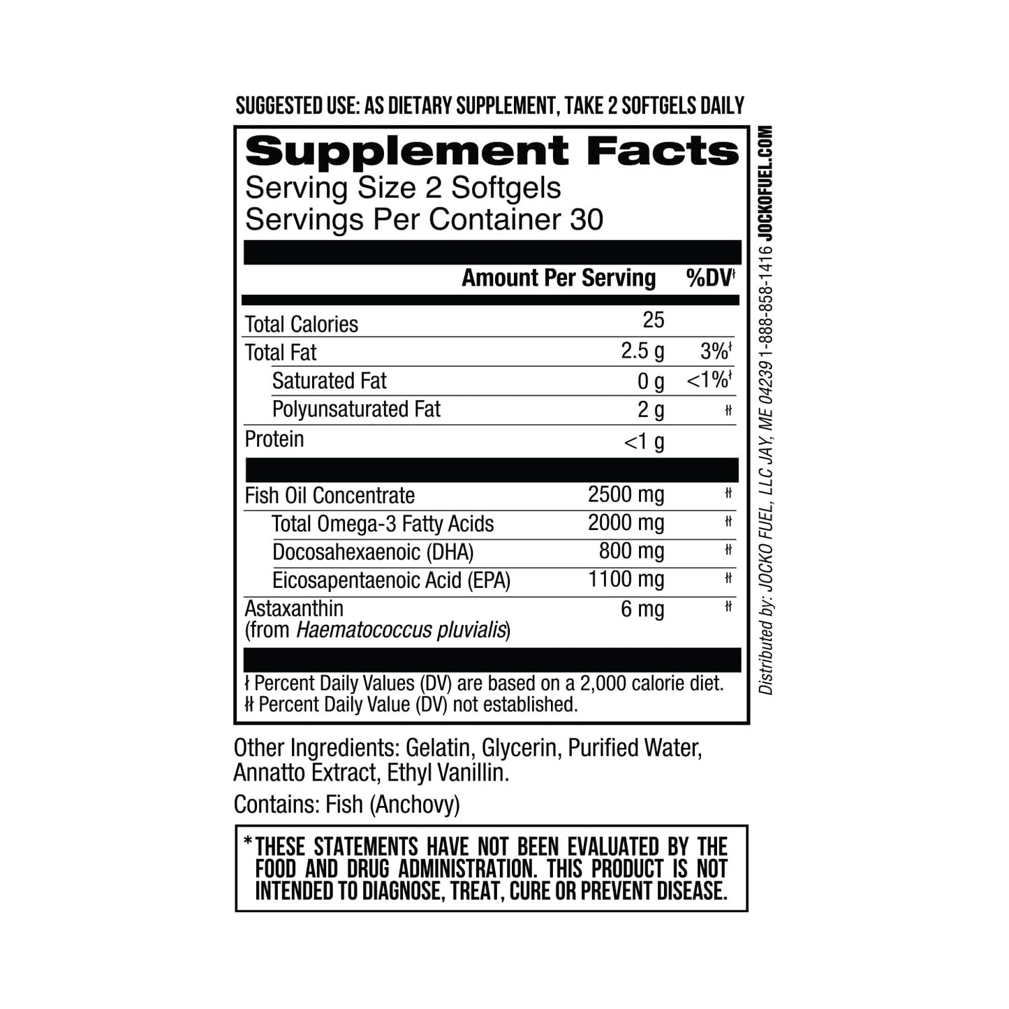 Jocko Fuel wild caught fish oil supplement supplement facts label view