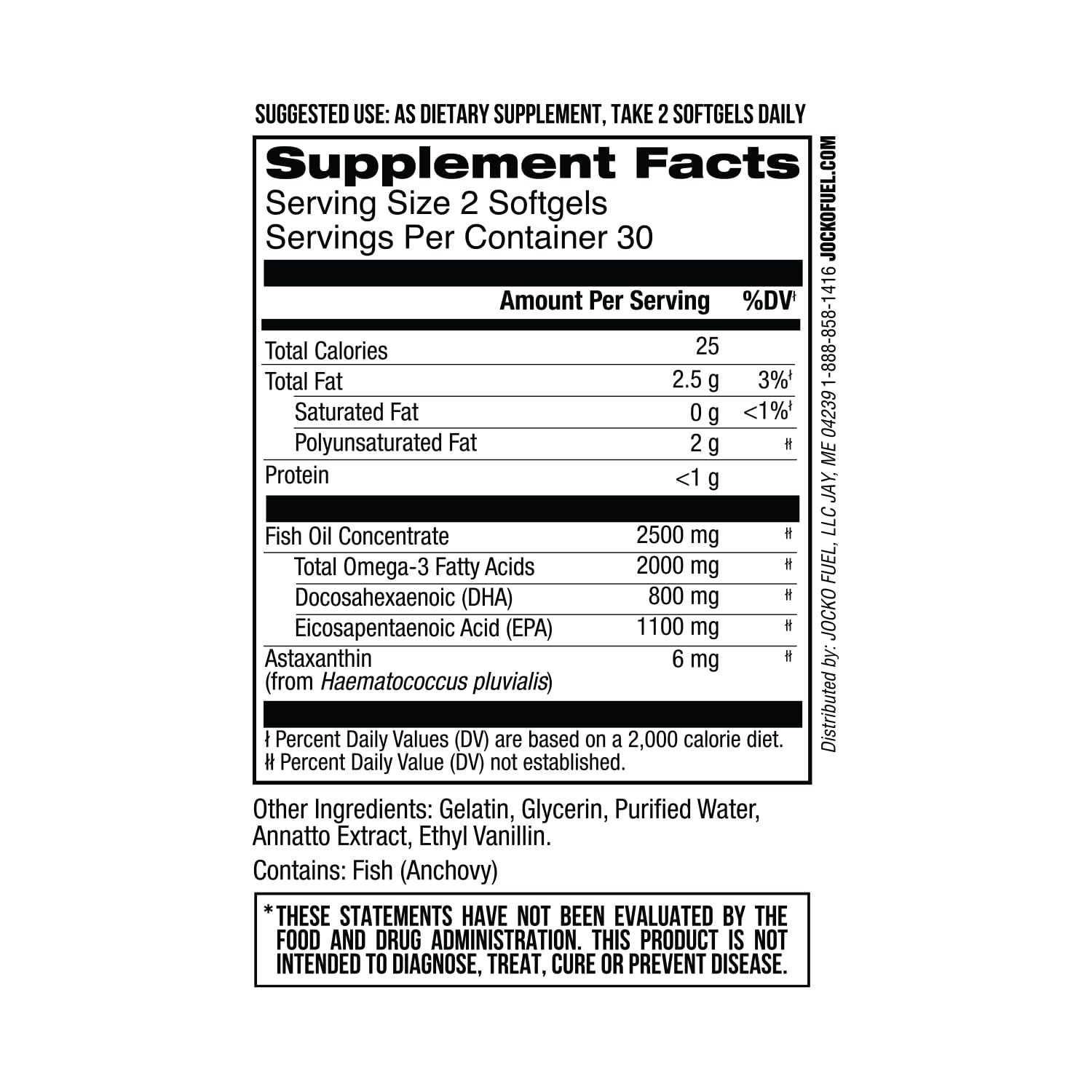 Jocko Fuel wild caught fish oil supplement supplement facts label view