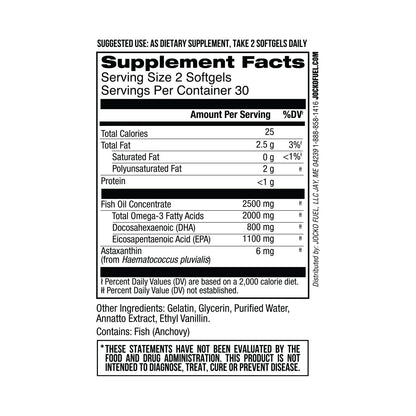 Jocko Fuel wild caught fish oil supplement supplement facts label view