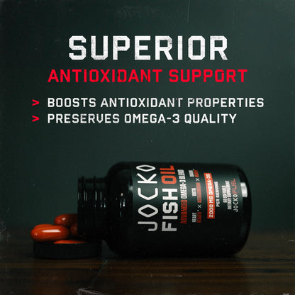 Jocko Fuel omega 3 2000mg softgels with astaxanthin antioxidant side panel