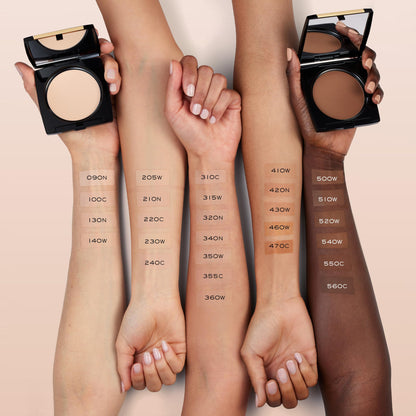 Lancôme Dual Finish versatile powder foundation packaging box with authentic USA import details.