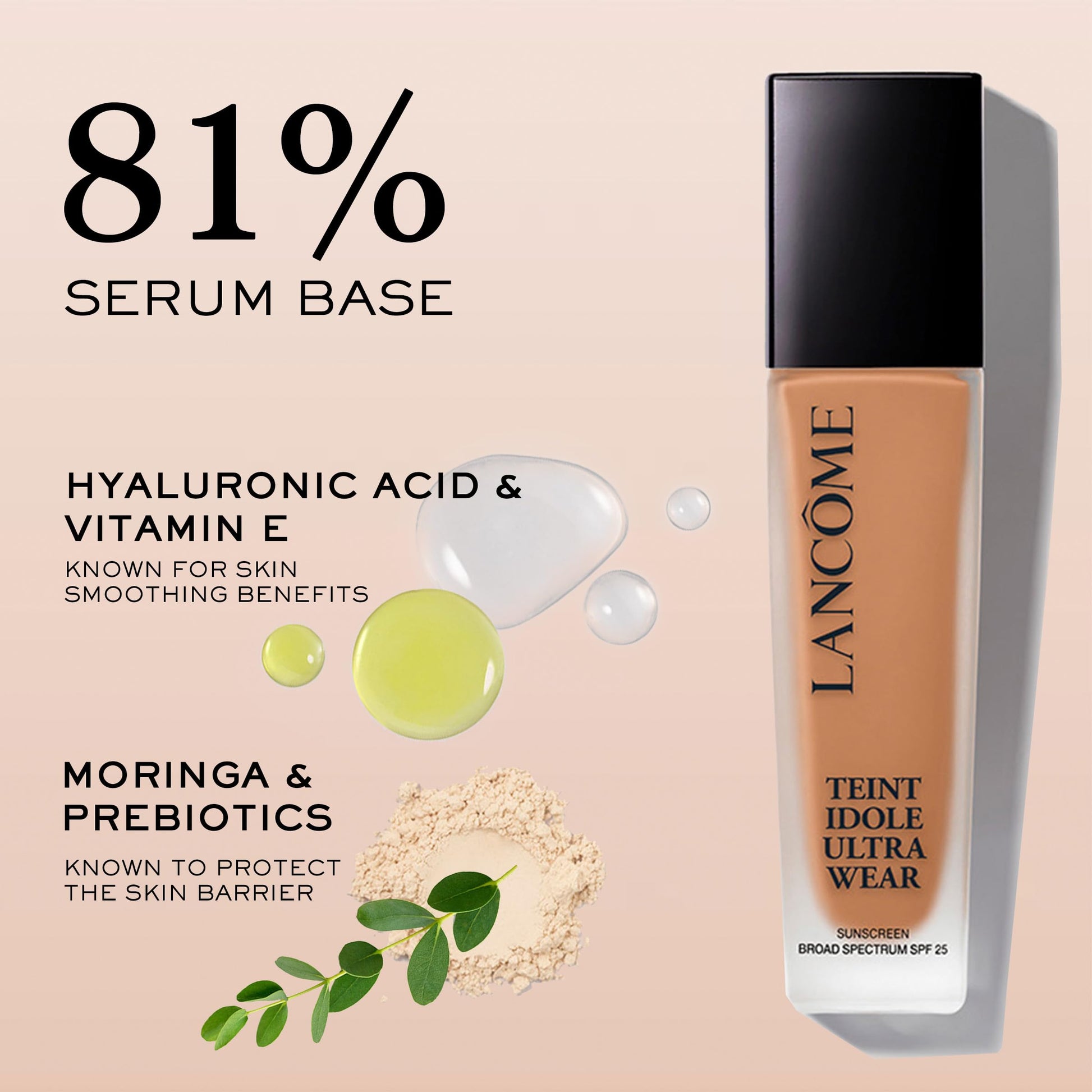 Lancome USA imported breathable liquid makeup bottle showcasing the official brand crest