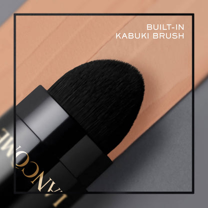 Lancome Teint Idole foundation stick side profile highlighting the authentic brand emblem details.