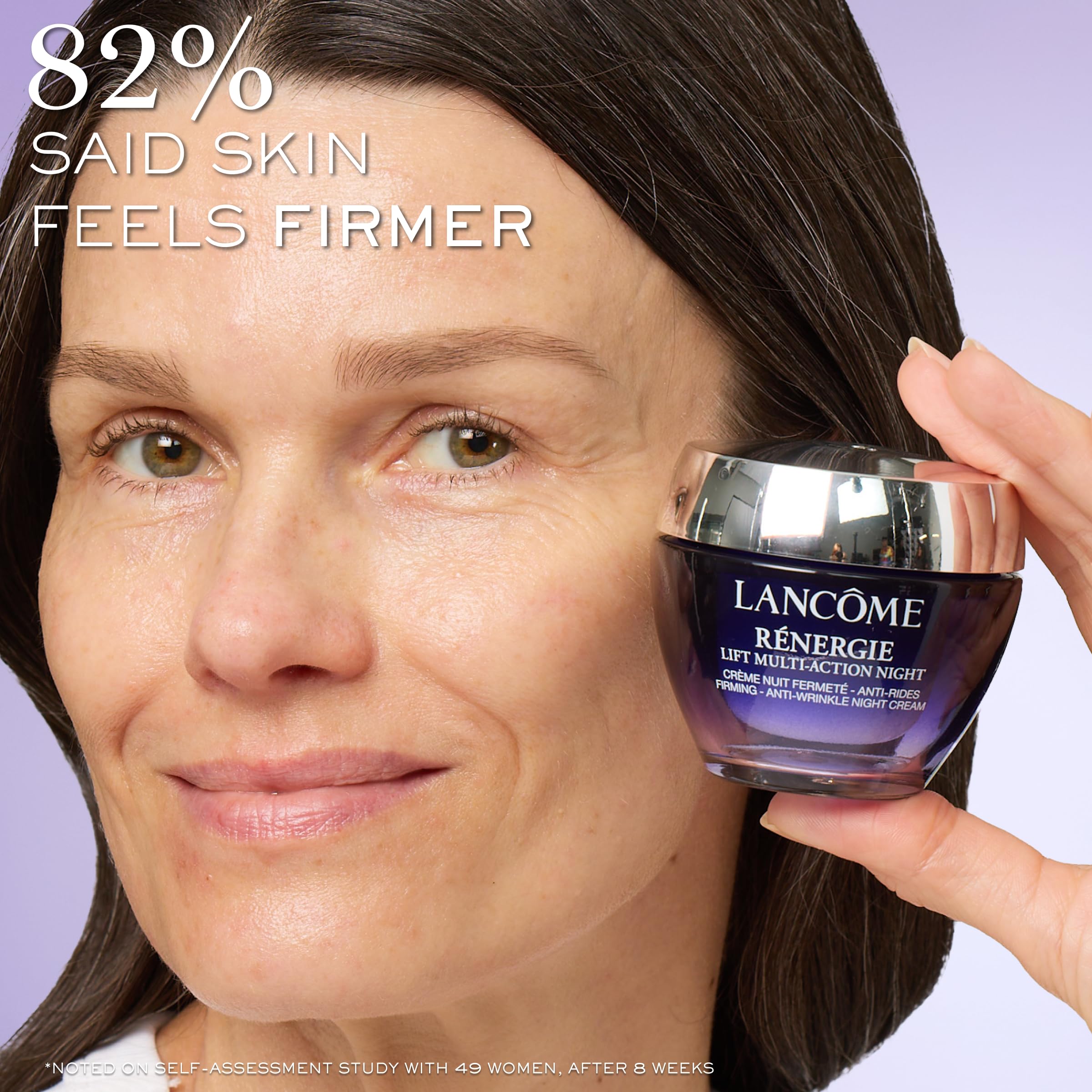 Lancôme firming face moisturizer open jar showing luxurious anti-aging night cream texture